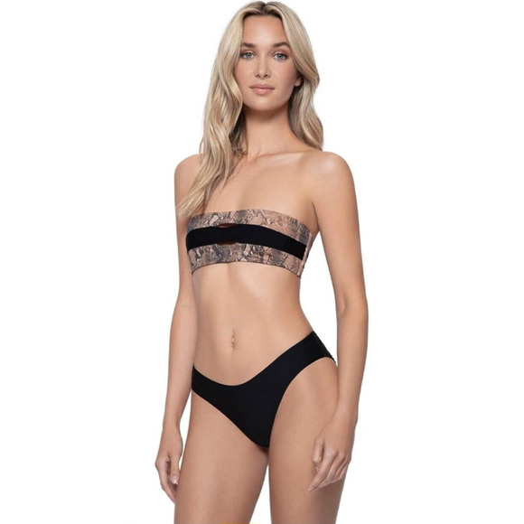 NEW!! PQ PilyQ Swim SIZE S Reversible High Cut Teeny Bikini Bottoms ONLY Animal - Picture 6 of 11